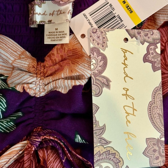 Floral Crop Top- Purple NWT Band Of Gypsies/Band of the Free SZ Medium - Picture 4 of 6